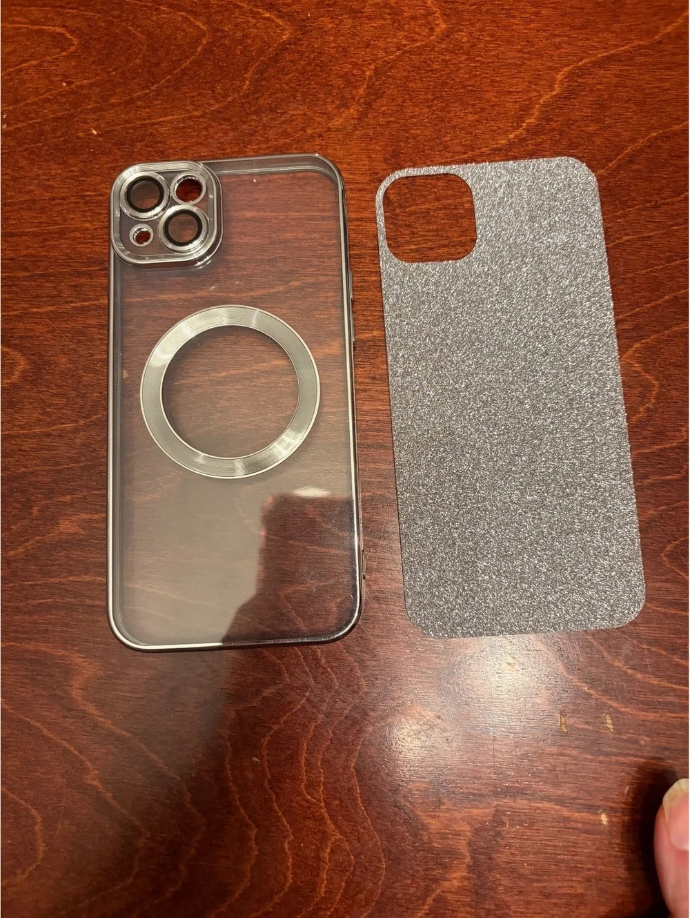 Clear Glitter Magnetic iPhone Case with Removable Backplate